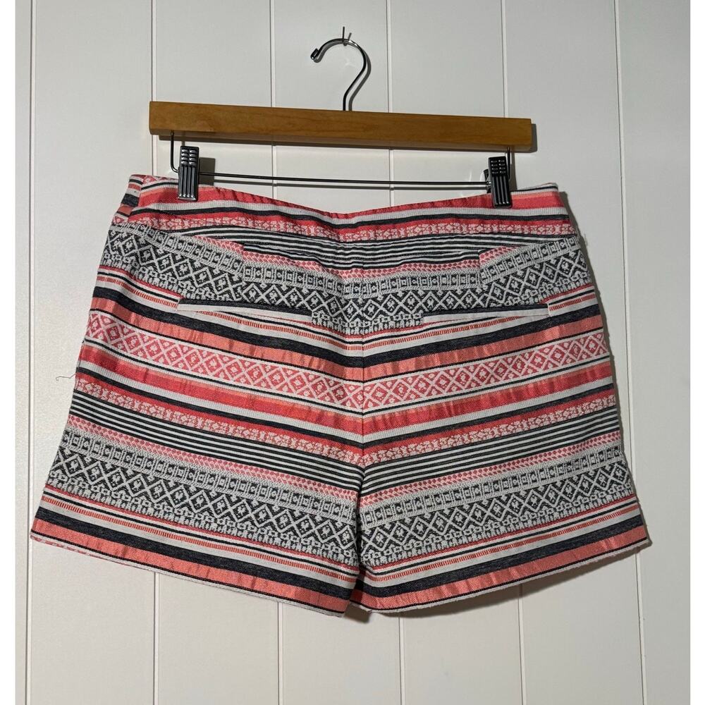 LOFT Riviera Jacquard Stripe Shorts Size 6 Tassel Tie Cotton Blend Boho - Picture 5 of 12